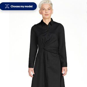 Never worn Scoop black poplin midi dress.